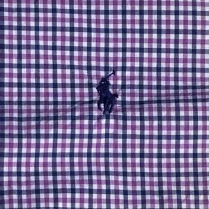 Polo Ralph Lauren Micro Gingham Check Button Up Long Sleeve Shirt 2XL XXL Preppy